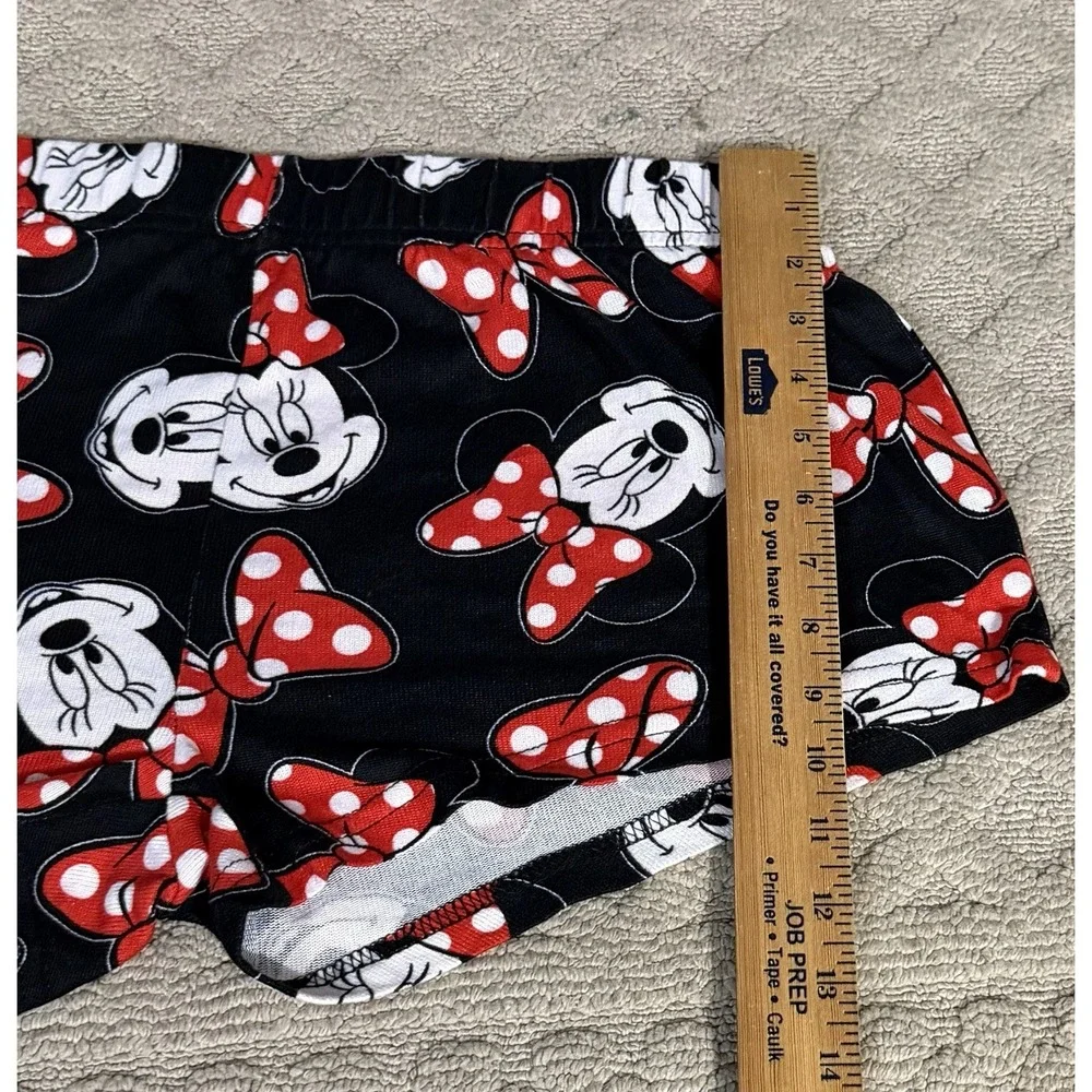 Disney Minnie Mouse Shorts Womens Small Black Red Bow Lounge Sleepwear - Picture 7 of 10